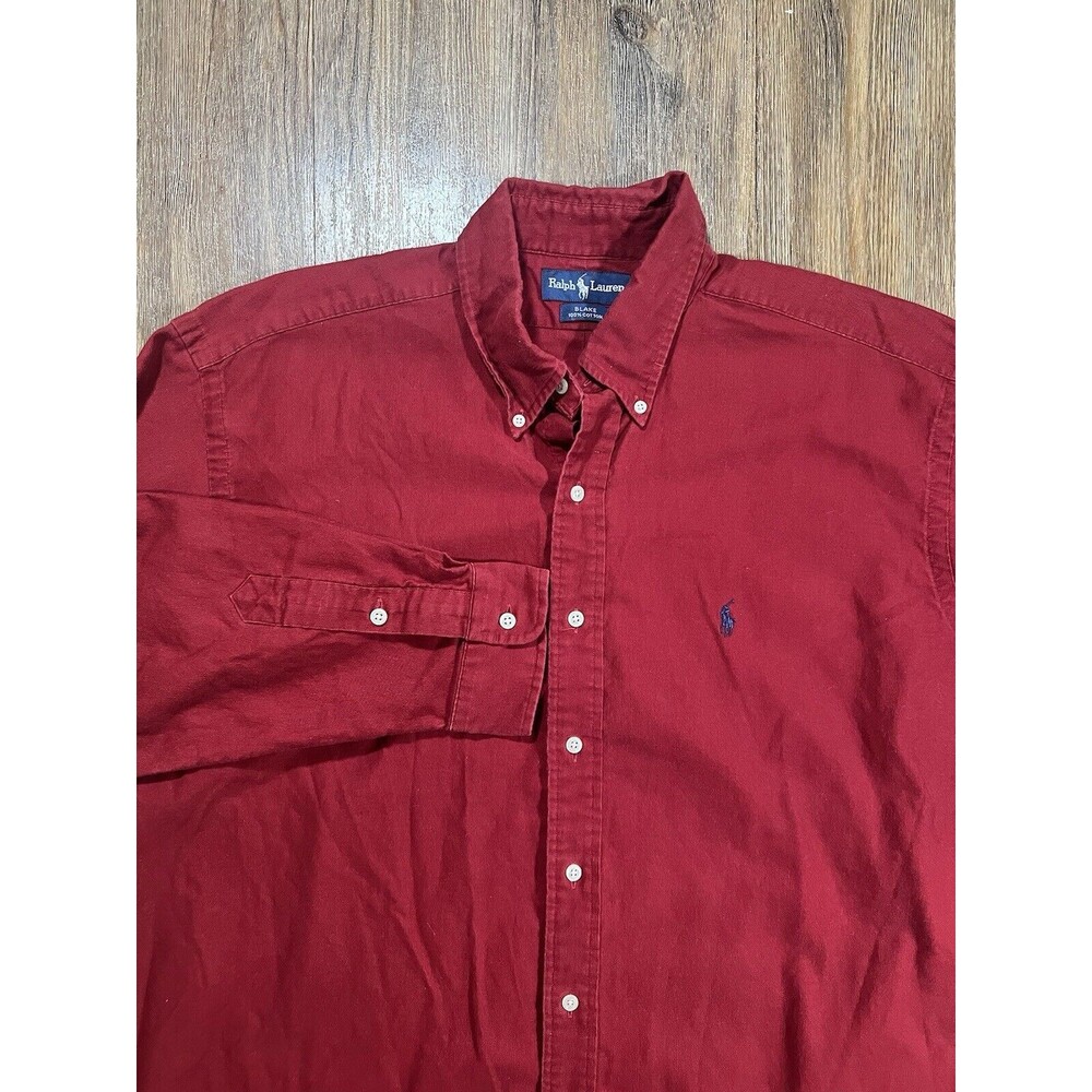 Vintage RALPH LAUREN Blake Red Corduroy Shirt XL Long Sleeve Button Up Classic
